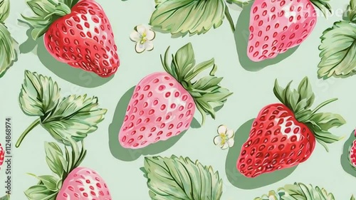 seamless pattern with strawberries