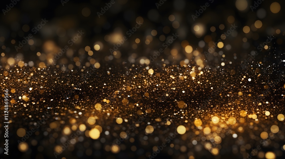 Abstract gold bokeh background Christmas and New Year concept