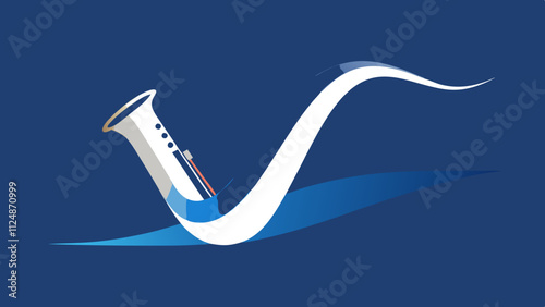 Saxophone Ocean Cruise Musical Waves, Blue Voyage, White Vessel