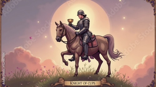 Tarot Card: Knight of Cups on Horseback