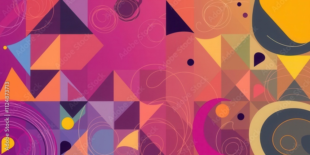 Geometric shapes in a vibrant color palette creating a dynamic abstract vector background, abstract, poster Geometric shapes in a vibrant color palette creating a dynamic abstract vector background, abstract, poster