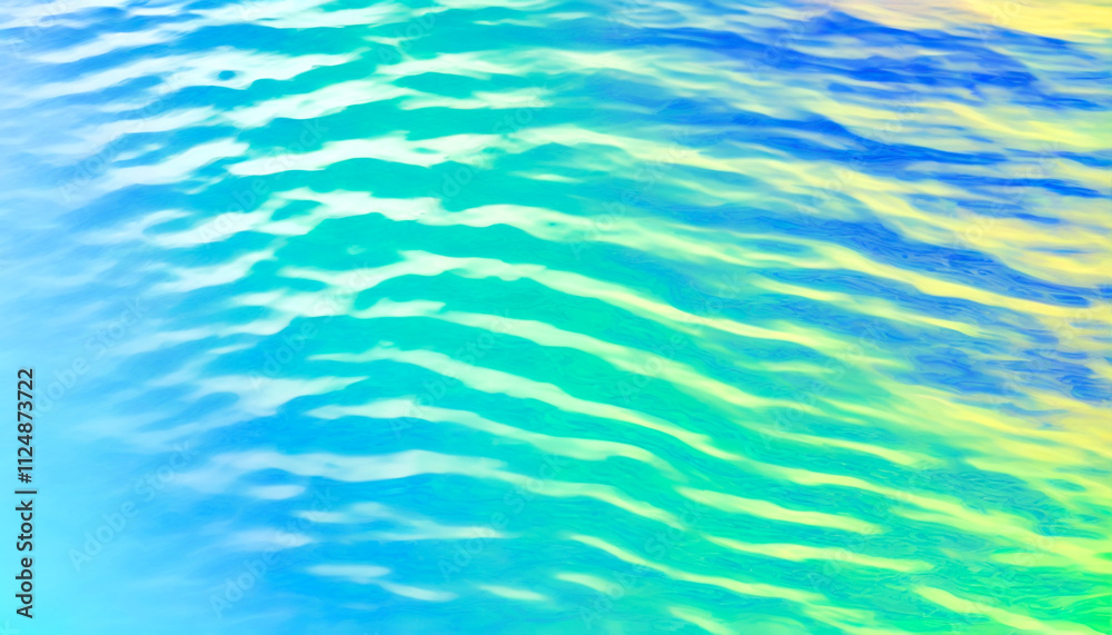 Obraz premium Waves create mesmerizing patterns in turquoise and golden sunlight reflections