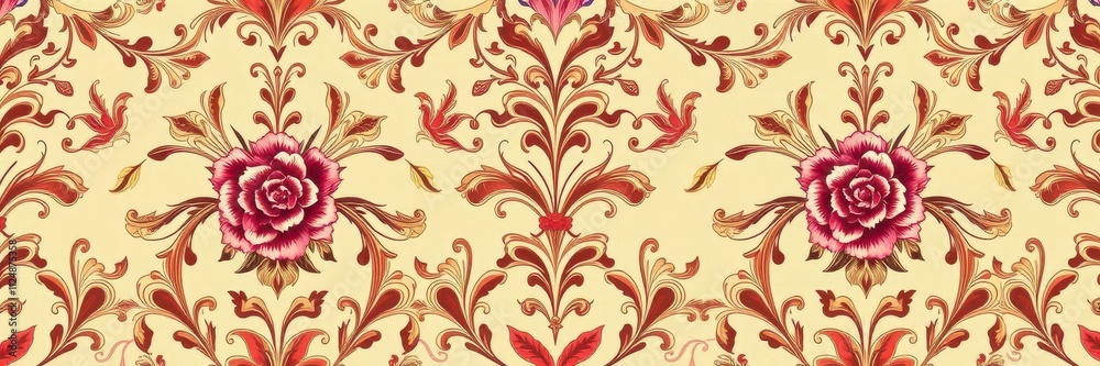 Fototapeta premium Intricately designed floral pattern fit for royalty, seamless, floral
