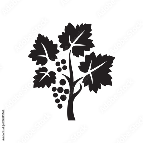 Artistic Grapevine Silhouette Vector for Nature-Inspired Branding