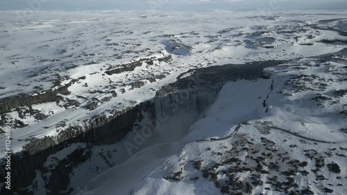 Wallpaper Mural Majestic snowy waterfall from above Torontodigital.ca