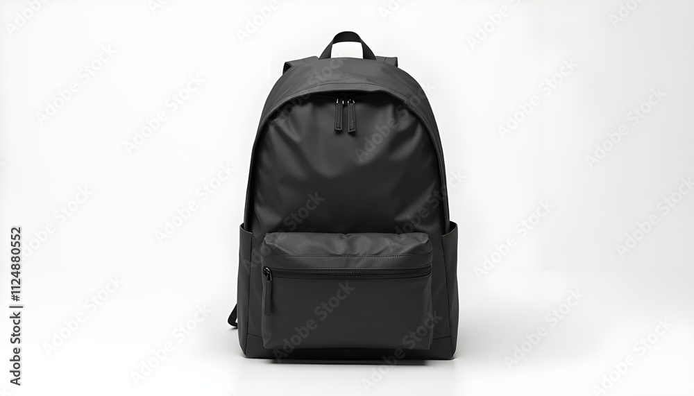 Naklejka premium black backpack on white background