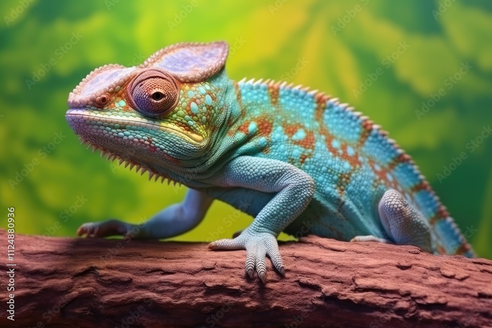 Close-up of a Common Chameleon in Tree Camouflage Close-up of a Common Chameleon in Tree Camouflage