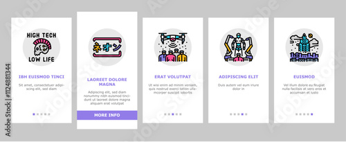 cyberpunk digital city future onboarding mobile vector cyber technology, modern street, night light, building urban, fantasy, town blue cyberpunk digital city future illustrations