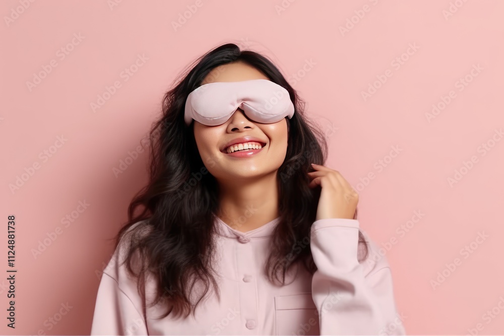Cheerful Woman with Pink Colored Background Smiling in Studio Portrait Cheerful Woman with Pink Colored Background Smiling in Studio Portrait