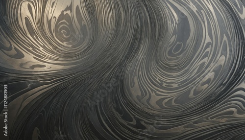 Swirled Damascus steel texture with subtle metallic shine