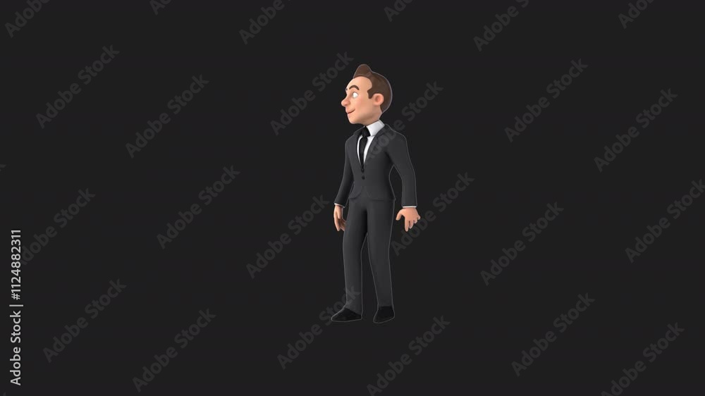 Fun 3D cartoon business man talking (with alpha channel) Fun 3D cartoon business man talking (with alpha channel)