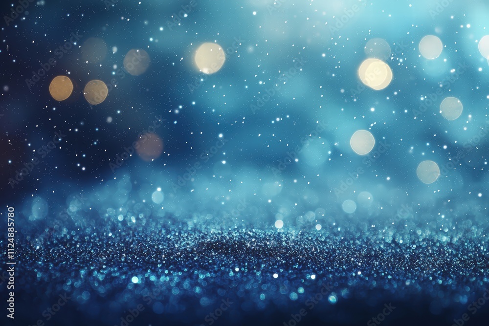 Obraz premium Sparkling blue and gold winter wonderland