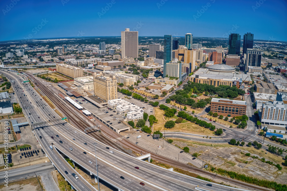 Fototapeta premium Aerial View of Fort Worth, Texas during Summer