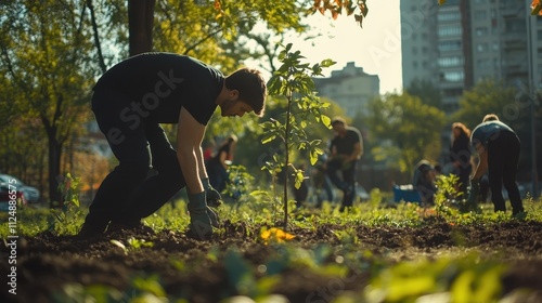 Volunteers Planting Trees i...