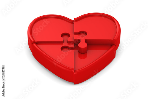Red heart from puzzle on wh...
