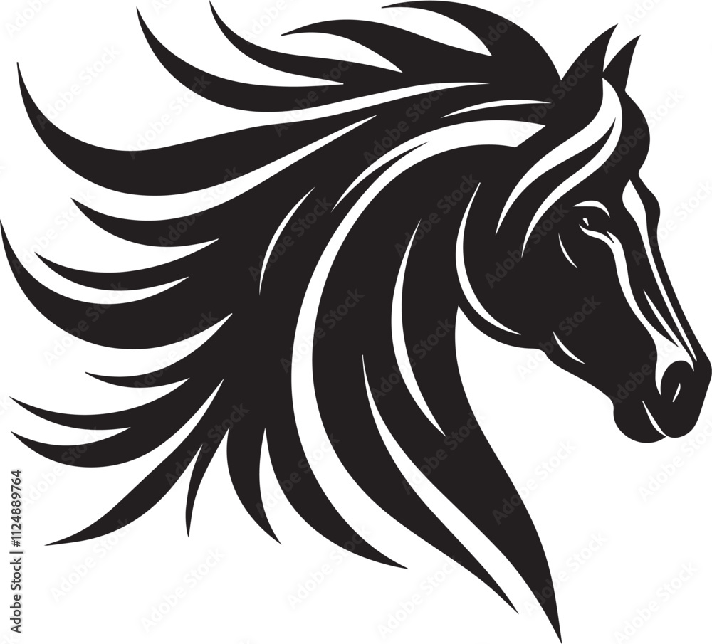 Obraz premium Horses black vector design
