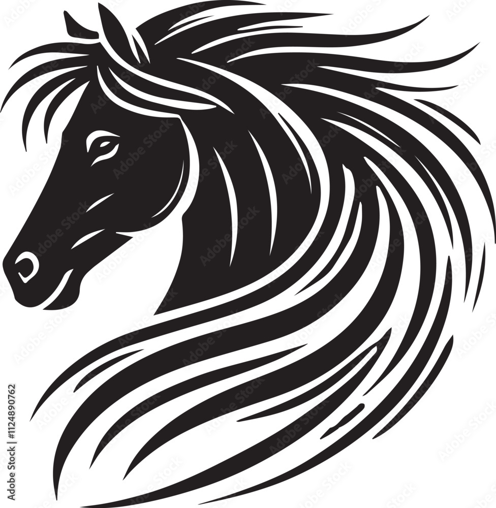 Fototapeta premium Horses black vector design 