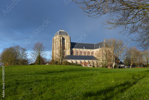 The big church at City of Veere Noord Beveland Zeeland Netherlands. photo