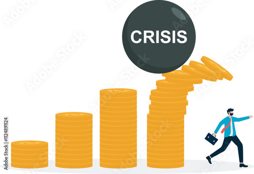 Stock volatility market crash, crisis or depression, investment risk or price.

