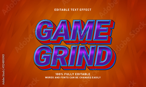 game grind editable text effects with a game and happy theme