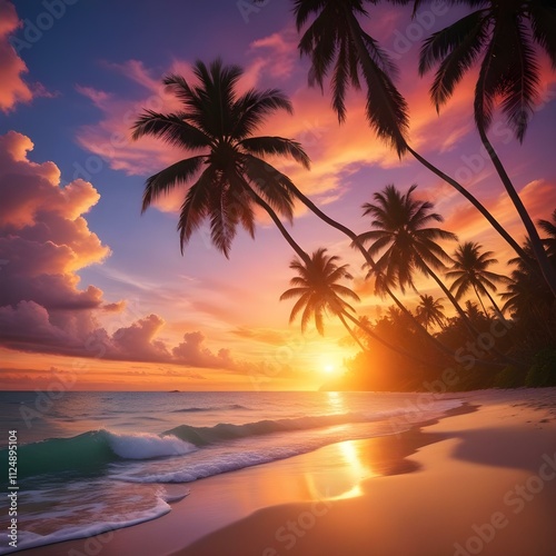 sunset on the beach