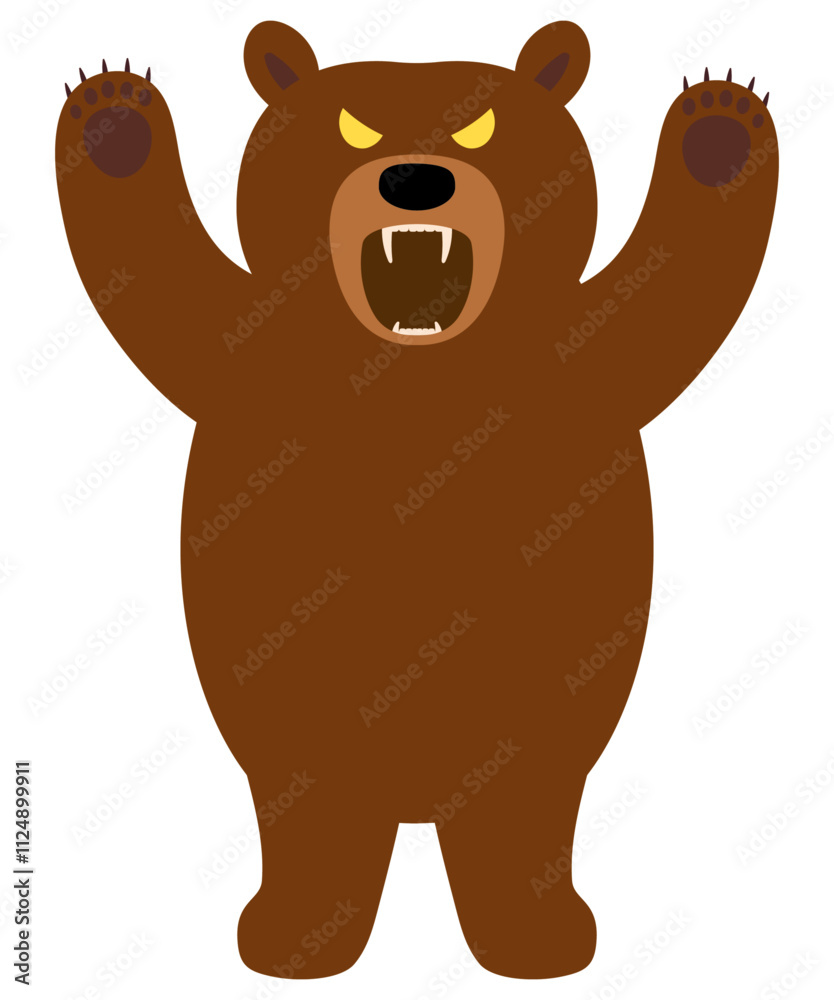 怖いクマのイラスト 白フチあり 怖いクマのイラスト 白フチあり