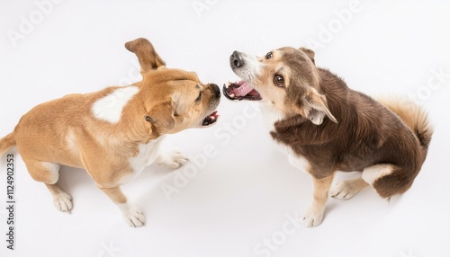 喧嘩している犬