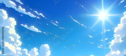 Anime Sun and Clouds 