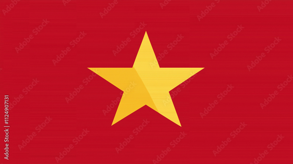 Vietnam Flag: A simple, bold, and iconic representation of Vietnam's national identity, featuring a single yellow star centered on a vibrant red field. Vietnam Flag: A simple, bold, and iconic representation of Vietnam's national identity, featuring a single yellow star centered on a vibrant red field.