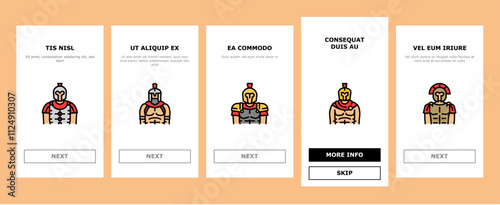 spartan warrior helmet roman onboarding mobile vector soldier sparta, battle armor, gladiator head, greek ancient, knight spartan warrior helmet roman illustrations