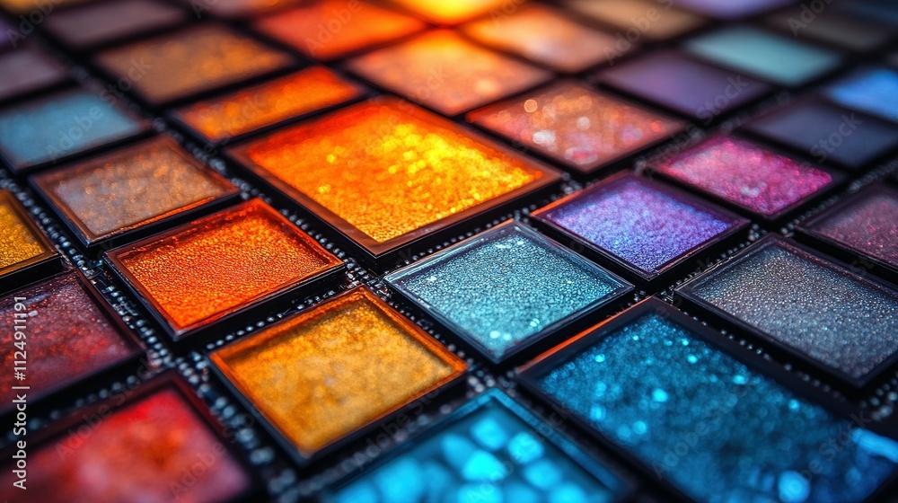 Colorful Glitter Eyeshadow Palette Close Up Colorful Glitter Eyeshadow Palette Close Up
