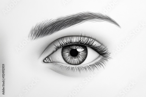 A hyper-realistic drawing of an eye, with intricate shading and reflections making it appear lifelike on paper