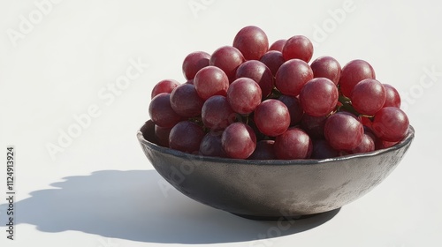 Fresh Grapes in a Bowl on White Background