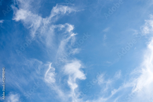 Fototapeta Naklejka Na Ścianę i Meble -  white clouds floating on blue sky in beautiful morning.