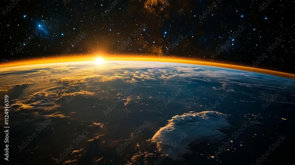 3D illustration Abstract cosmos background.Earth from space. 3D illustration Abstract cosmos background.Earth from space.