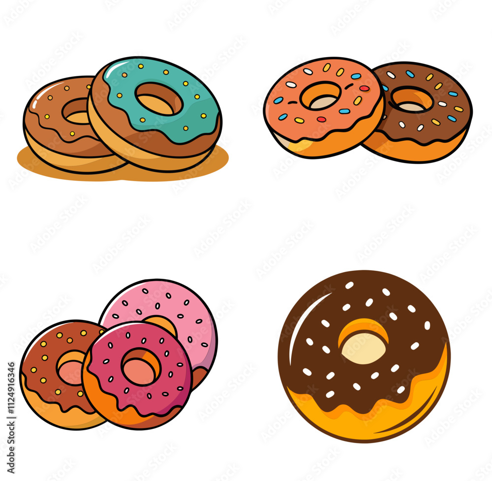 Donuts silhouette vector illustration Donuts silhouette vector illustration