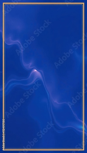 a close up of a blue background with a gold border