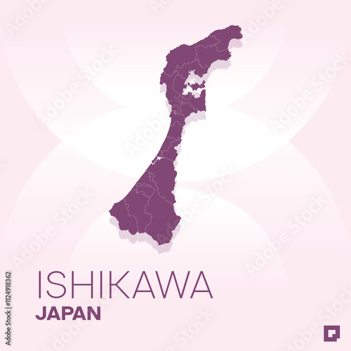 Ishikawa vector map, Vector map of Ishikawa, editable eps, AI files, Vector illustration of Ishikawa vector map photo