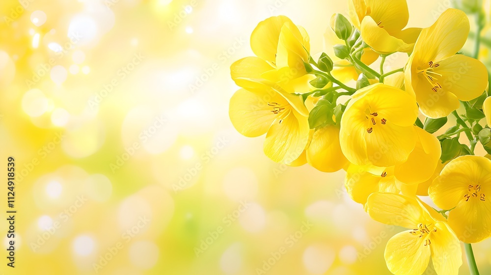 Fototapeta premium A yellow flower with a white background