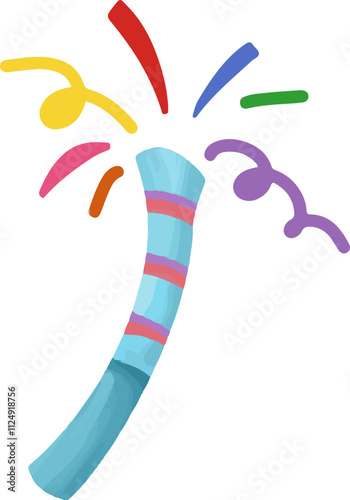 clip art colorful illustration of new year party celebration 