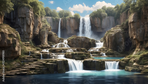 Majestic Waterfall Cascading