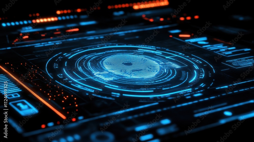 A dynamic and vibrant, contemporary digital interface that showcases a cosmic and technologyinspired design A dynamic and vibrant, contemporary digital interface that showcases a cosmic and technologyinspired design
