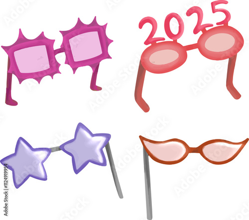 clip art colorful illustration of new year party celebration 