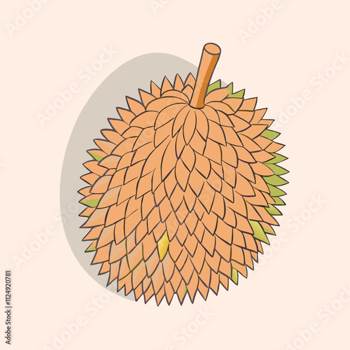 a digital illustration of a durian fruit