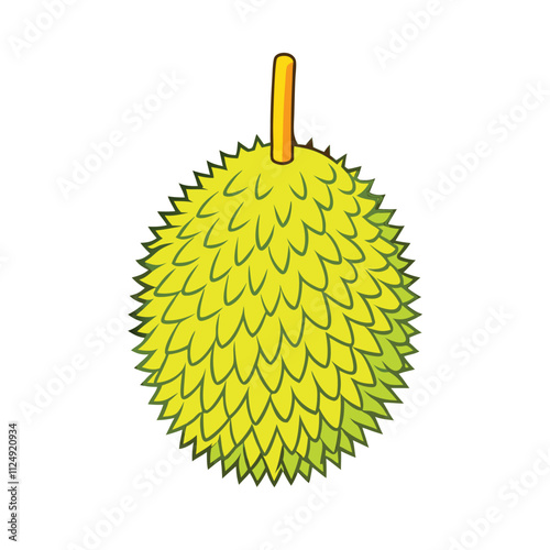 a digital illustration of a durian fruit