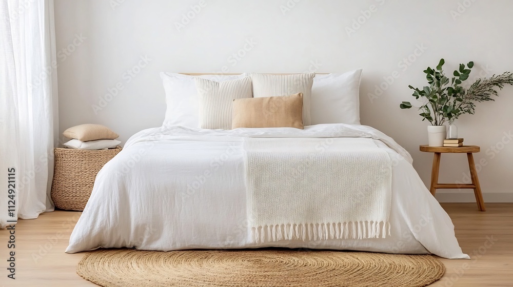 Cozy Scandinavian-Inspired Bedroom with Minimalistic Design and Natural Accents Cozy Scandinavian-Inspired Bedroom with Minimalistic Design and Natural Accents