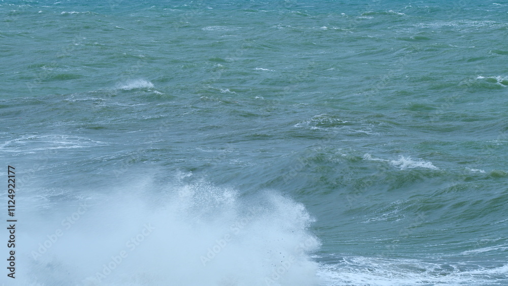 Ocean Beautiful Waves. Storm At Sea And Extreme Ocean Waves Breaking Into Sea Splashing Foam. Static. Ocean Beautiful Waves. Storm At Sea And Extreme Ocean Waves Breaking Into Sea Splashing Foam. Static.