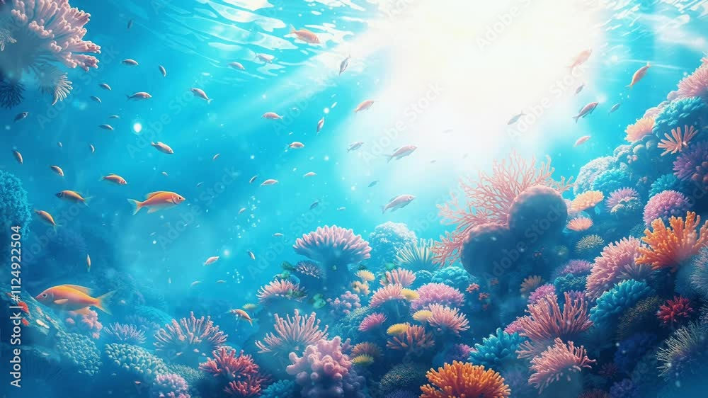Background animation, Exploring the vibrant underwater world of the Red Sea, Egypt, colorful coral and fish Background animation, Exploring the vibrant underwater world of the Red Sea, Egypt, colorful coral and fish
