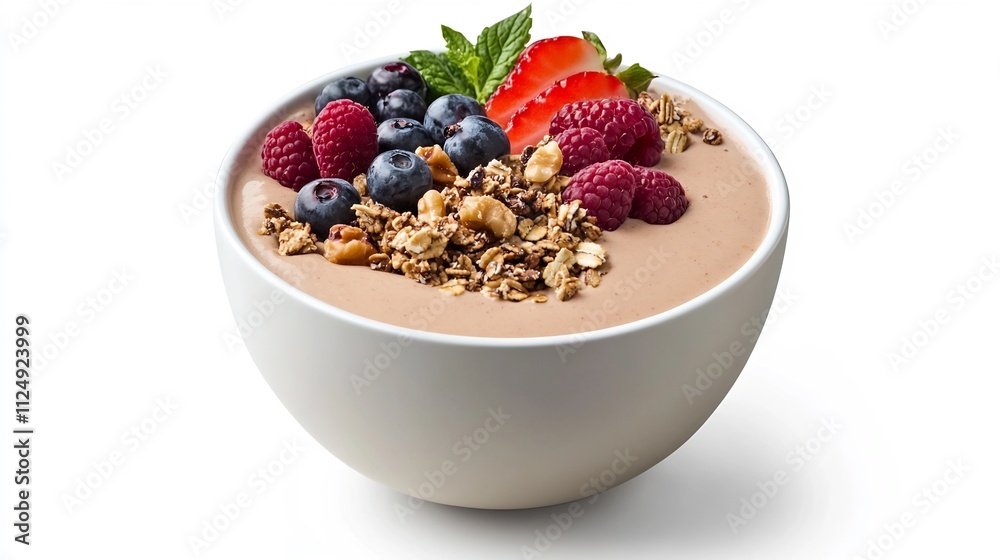 Delectable Fruit Smoothie Bowl with Granola and Fresh Berries Delectable Fruit Smoothie Bowl with Granola and Fresh Berries