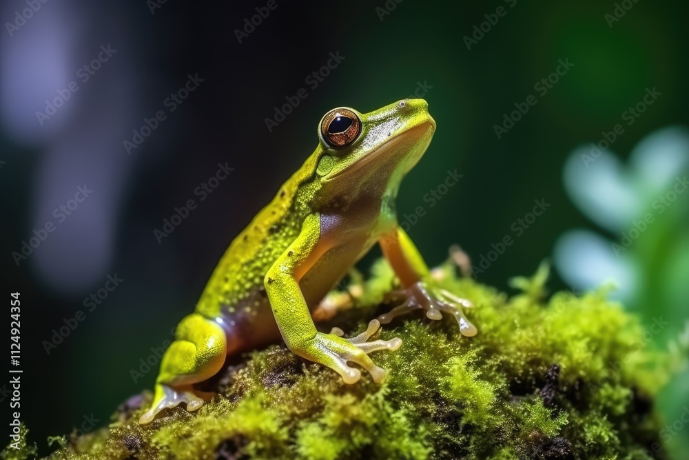 Beautiful white tree frog on branch, frog perch on green leaves, beautiful tree frog Beautiful white tree frog on branch, frog perch on green leaves, beautiful tree frog